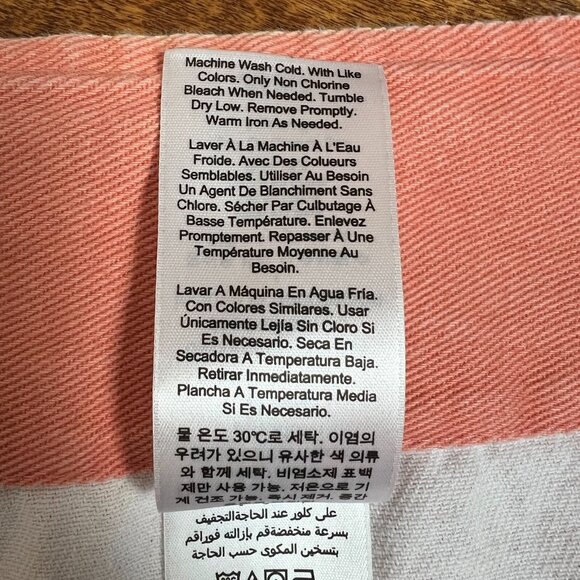 Williams Sonoma Apron Orange Pink White Floral 100%‎ Cotton Tie Back Made in USA - Picture 15 of 15